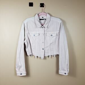 J BRAND Cyra Cropped Denim Jacket in Faded Pandora Size M